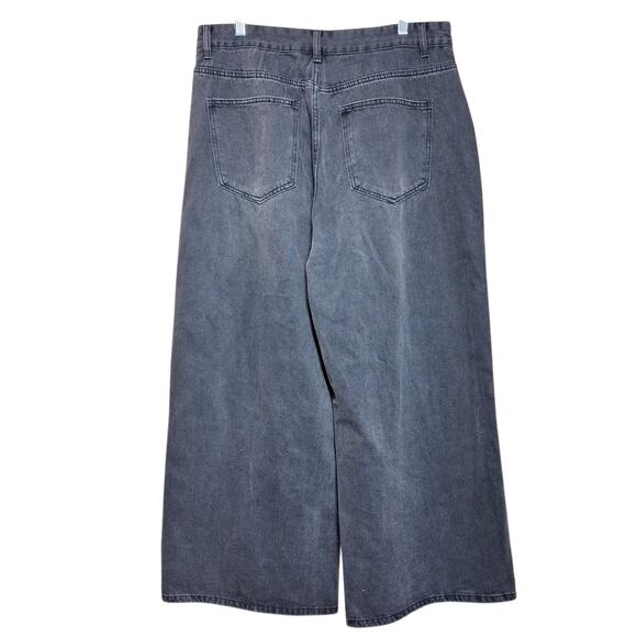 Cider NEW Mid-rise baggy oversized wide legs jeans gray Y2K skater style trendy - Picture 3 of 5